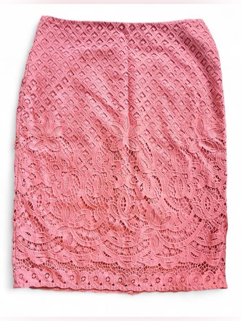 LOFT Pink Lace Pencil Skirt